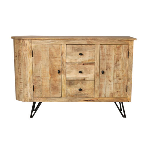 WOOD SIDEBOARD WITH METAL PIN LEGS