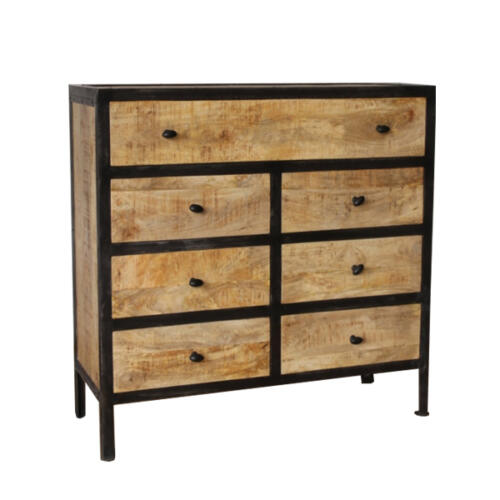 WOOD METAL DRAWERS CABINET