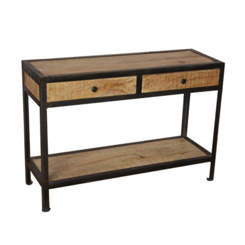 WOOD METAL CONSOLE TABLE