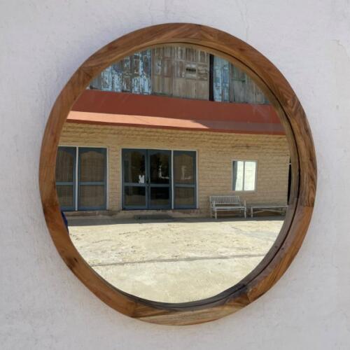 ACACIA WOODEN ROUND MIRROR FRAME