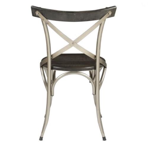 CROSS BACK INDUSTRIAL CHAIR (CHROME GREY)