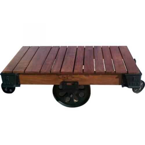 IRON WOODEN CART TABLE