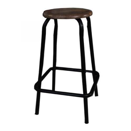 IRON MARYLAND STOOL WITH WOOD TOP