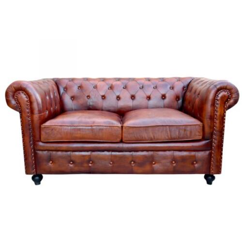 2 SEATER CHESTERFIELD LEATHER SOFA