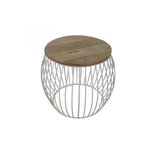 IRON ONION STOOL WITH WOOD TOP